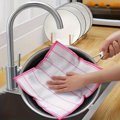 Thick and Reusable Microfiber Dish Cloths - Highly Absorbent Cleaning Towels for Kitchen, Bathroom, and Outdoor Use. Dual-Purpose for Wet or Dry Cleaning. Perfect for Home Cleaning Needs.