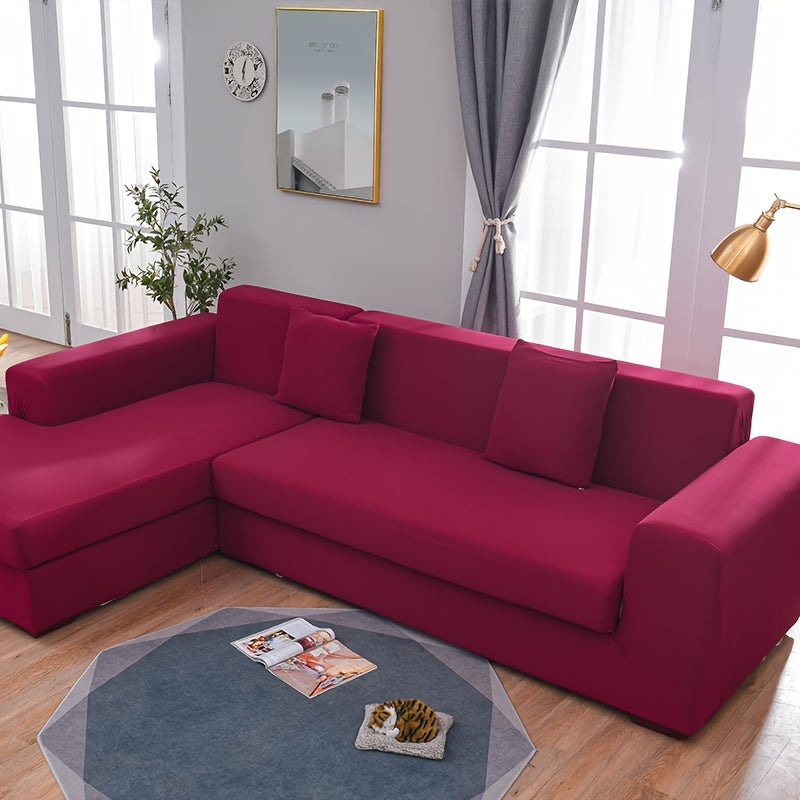 Modern sofa cover with non-slip elastic band, machine washable, made of 95% polyester and 5% spandex. Compatible with various sofa sizes, no printing, stitched craftsmanship, fabric weight of 100-120 g/m².