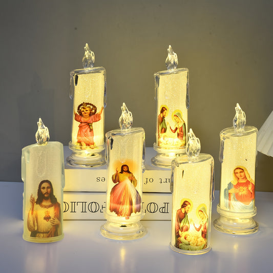 LED candle suitable for daily prayer, Easter decorations, believer gifts, parishioner gifts, and church decor.