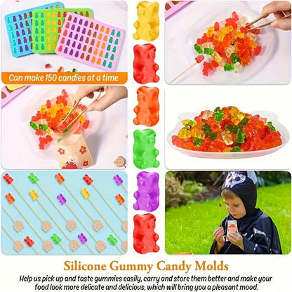 Silicone Mold Set: Includes 1 Dropper and 1 Gummy Bear Mold - 50 Cavities for Candy, Baking, and Chocolate Making