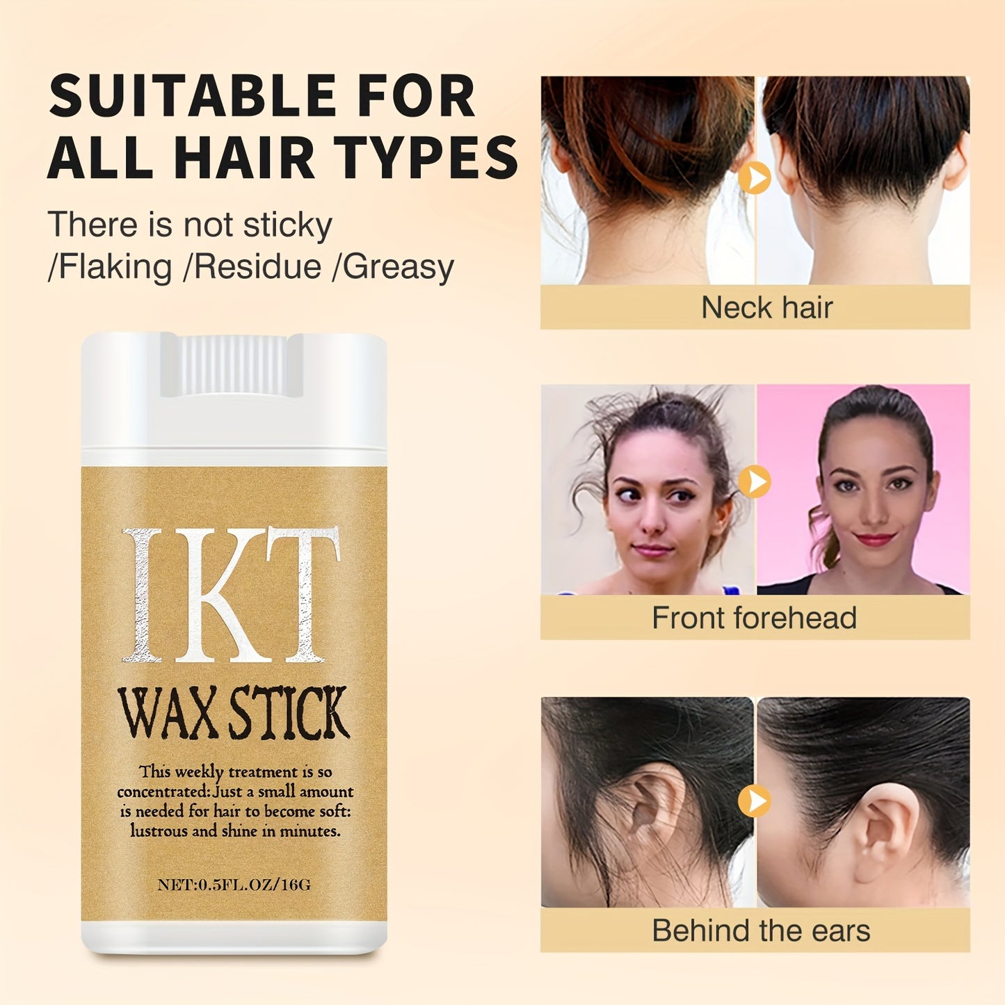 IKT Hair Wax Stick Set for Unisex, Non-Greasy Paste for Normal Hair, Styling Comb for Wavy Curly Hair, Controls Wigs, for Men and Women, Ideal for Carnivals/Masquerades.