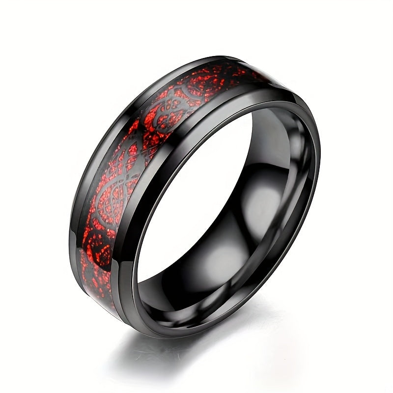 Set of 6 Punk Style Band Rings crafted from Stainless Steel in a variety of colors for mixing and matching, ideal for both Men and Women to complement their daily attire.