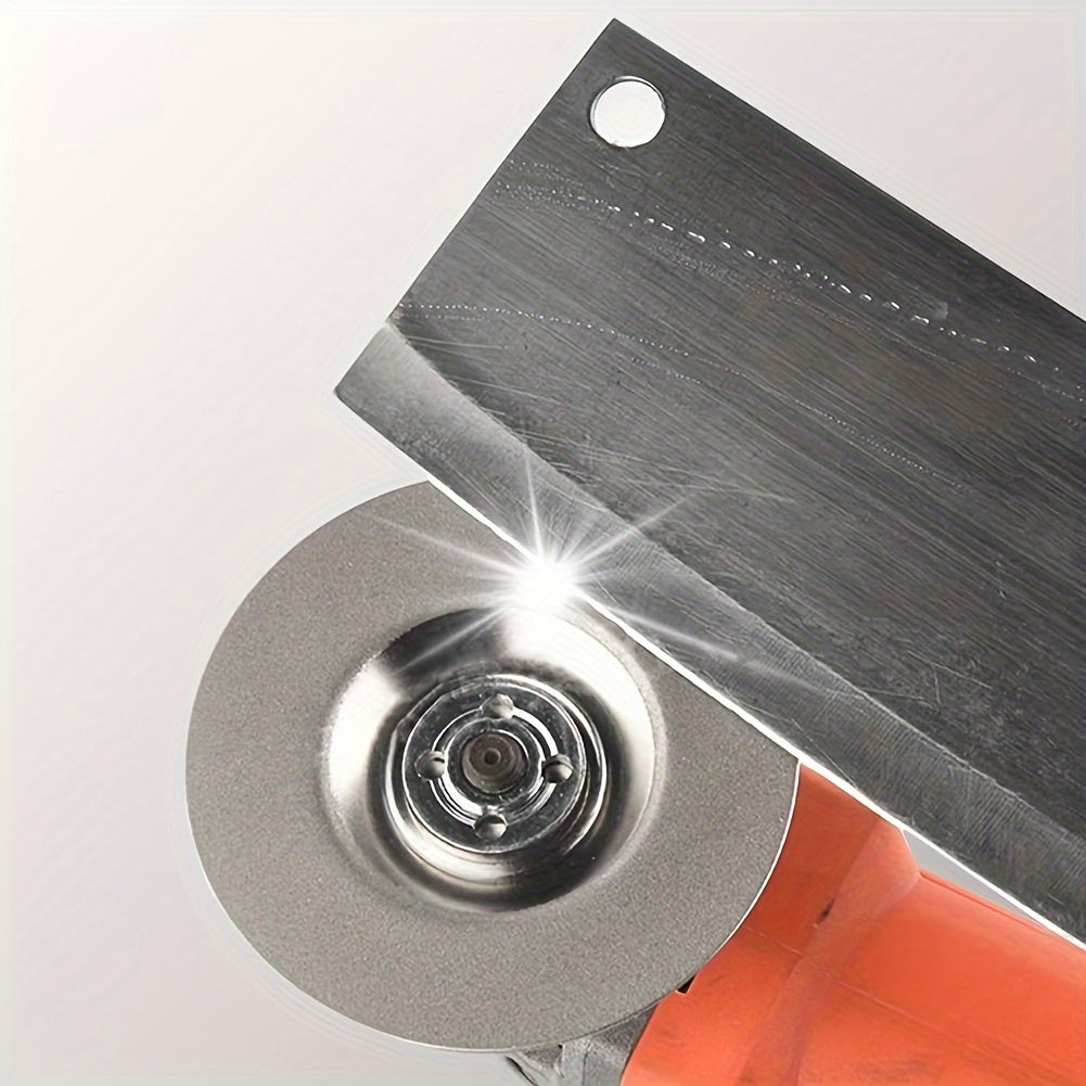 100mm Diamond Grinding Wheel Attachment for Rotary Tools, Manual Sharpening Utility without Electricity or Battery