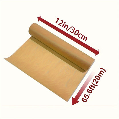 Unbleached Parchment Paper Roll for Baking (30.48cm) - Heavy Duty Silicone Oil Coated Non-Stick Paper for Baking, Cooking, Grilling, Air Fryer, and Steaming. Essential Baking Tool for Your Kitchen - Ideal for Home Kitchen Use.