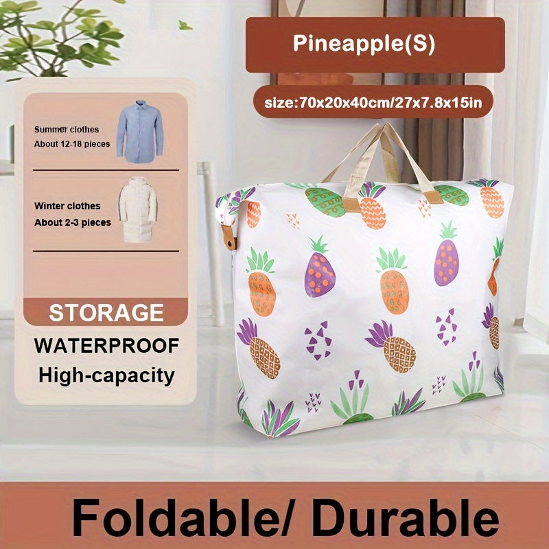 1-piece Quilt Storage Bag with Cartoon Pattern, Thickened Portable Clothes Sorting Bag. This Super Large Capacity Moving Packing Bag is perfect for organizing your bedroom accessories.