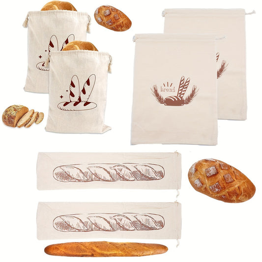 Ecobake Reusable Linen Bread Bag - A food-safe rectangle storage pouch perfect for storing artisan bread and homemade loaves. Made from unbleached linen material, this bread keeper is eco-friendly and durable.