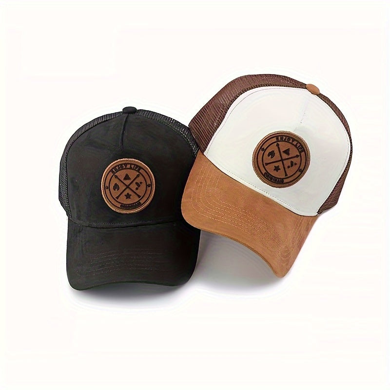 Men's adjustable baseball cap in lightweight polyester with two-tone mesh design and logo. Available in multiple colors.