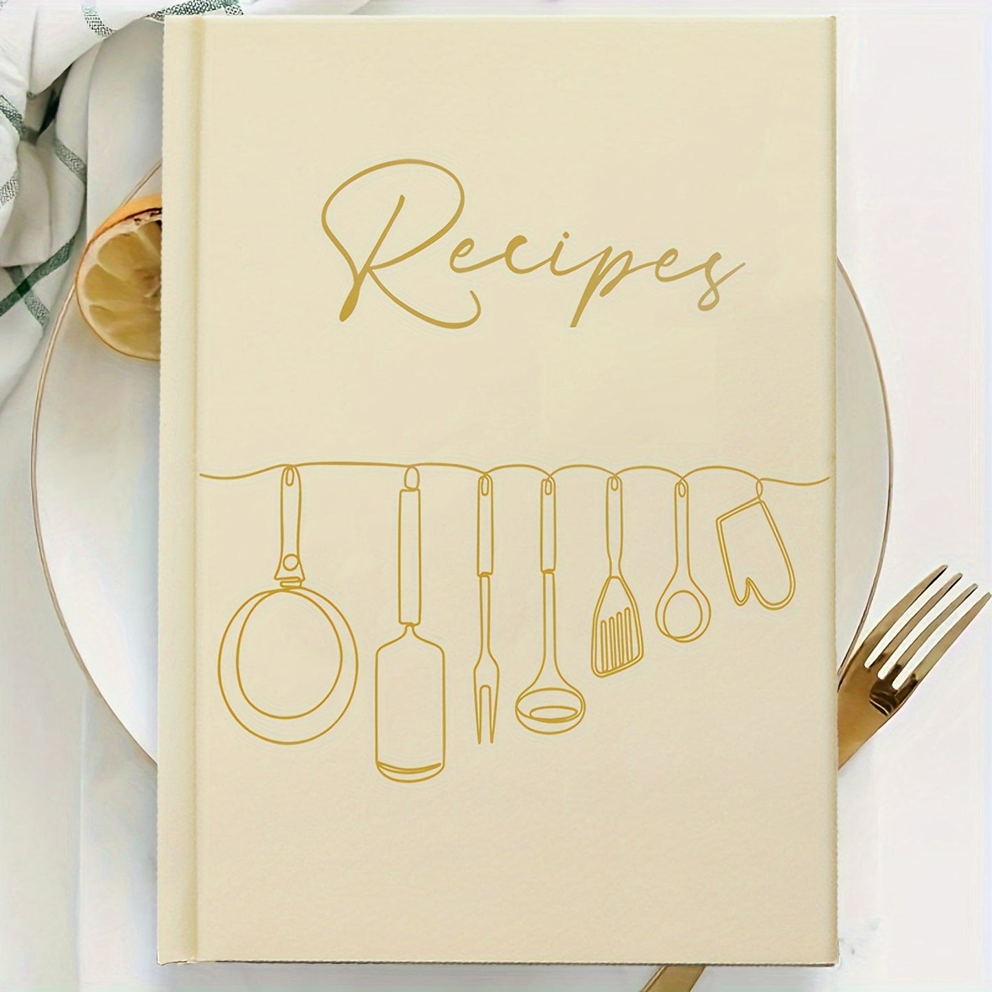 Personalized Hardcover Recipe Journal - Empty Notebook for Cooking, One-of-a-Kind Patterns