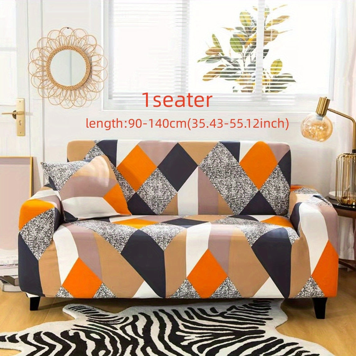 1 Printed Sofa Cover with 1 Free Cushion Cover