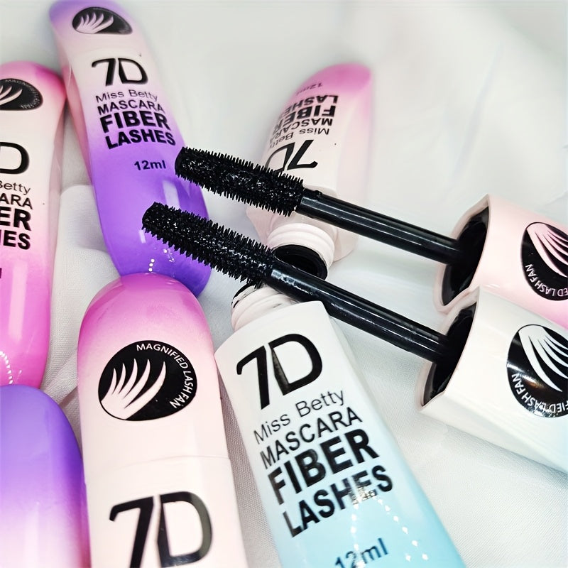 3-piece set of waterproof, smudge-proof, clump-free 7D Fiber Lash Mascara for longer, thicker lashes in natural black.