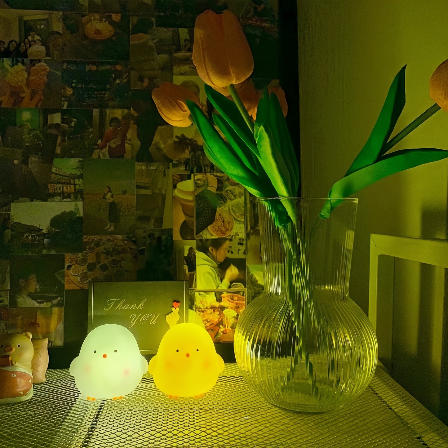 Charming Chick LED Table Lamp - Soft, Battery-Operated Light for Bedroom, Study, and Office Decor & Gifts.