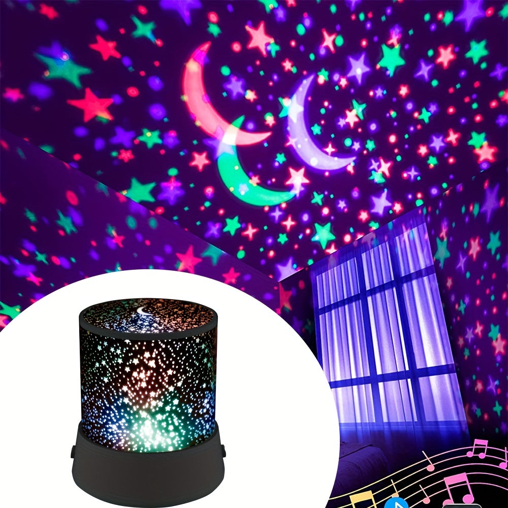 Small Moon Star Projector Lamp for a Relaxing Ambiance, Requires 3xAA Batteries (Not Included) - Perfect Gift for Christmas, Halloween, or Thanksgiving Day.