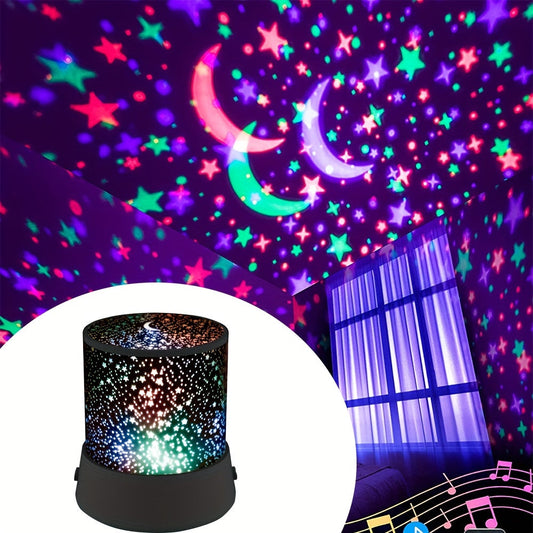 Small Moon Star Projector Lamp for a Relaxing Ambiance, Requires 3xAA Batteries (Not Included) - Perfect Gift for Christmas, Halloween, or Thanksgiving Day.