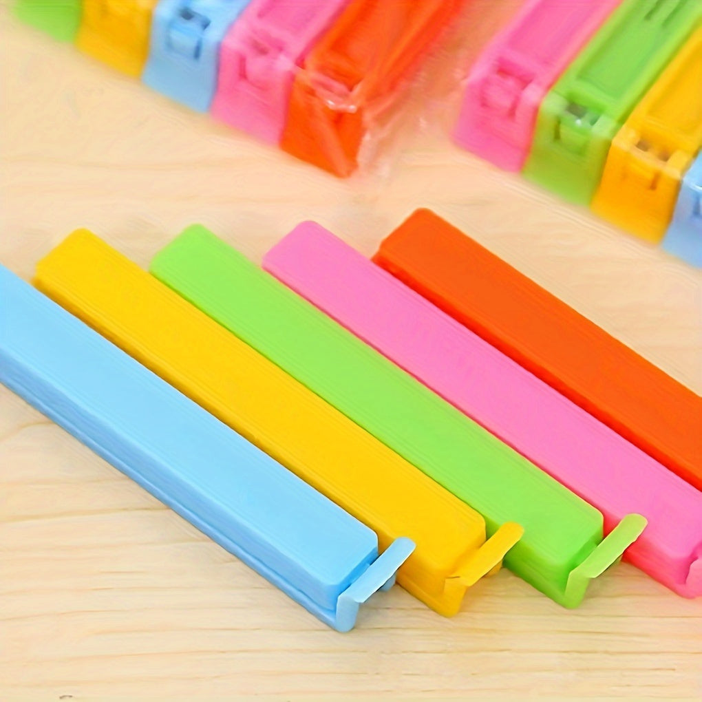 Set of 10 Colorful Reusable Plastic Bag Clips - Keep Food Fresh and Sealed, Perfect for Organizing your Kitchen and Storing Snacks