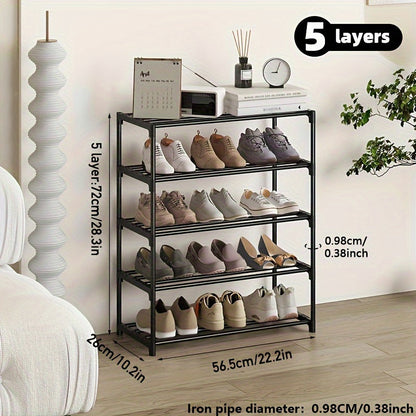 1-piece Easy to Assemble Multi-Tier Shoe Rack for Durable and Efficient Shoe Storage in Entryway, Hallway, Bedroom, Living Room, Home, or Dorm - Available in 2-8 Layers