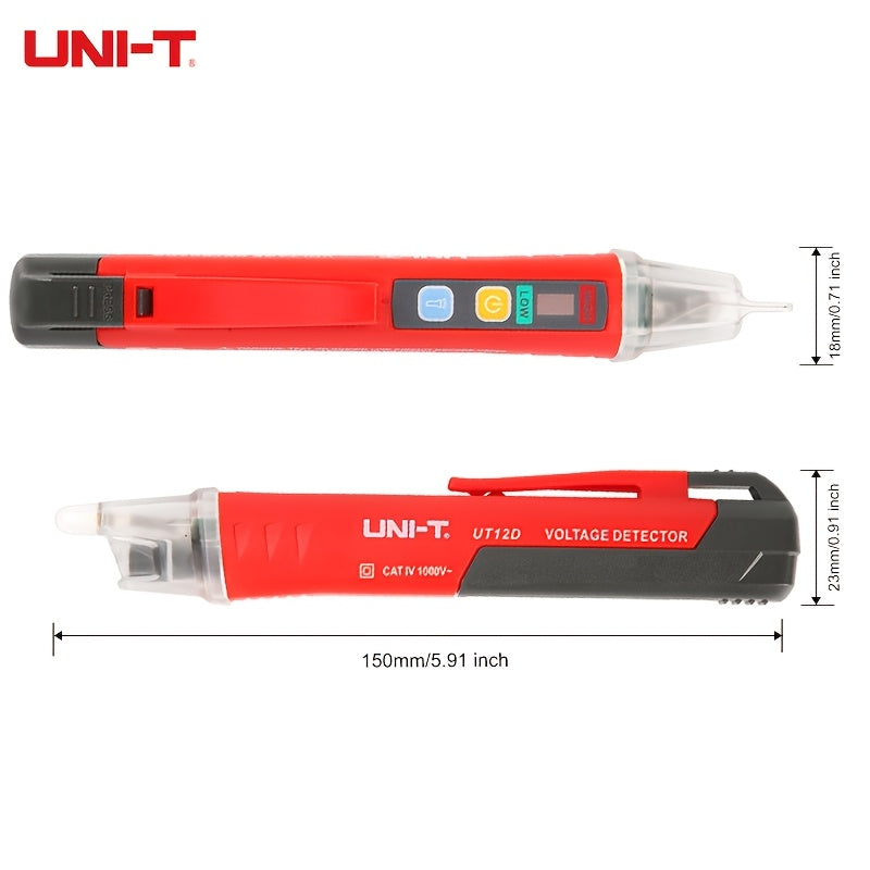 UNI-T Digital AC Voltage Detector, Non-Contact Test Pen, High Sensitivity Electric Pencil, Battery Powered, Composite Material, 24-1000V, No Battery.