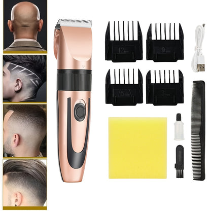 Barber's professional cordless trimming tools with USB rechargeable option.