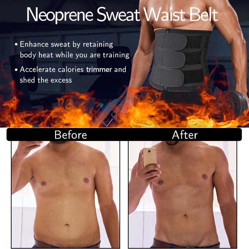 Men's waist trainer to reduce abdomen size and shape body, trim belly and sweat.