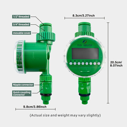 Автоматический цифровой таймер полива с ЖК-дисплеем - Батарейный контроллер для домашнего орошения, пластиковый материал европейского стандарта, зеленое поколение.
