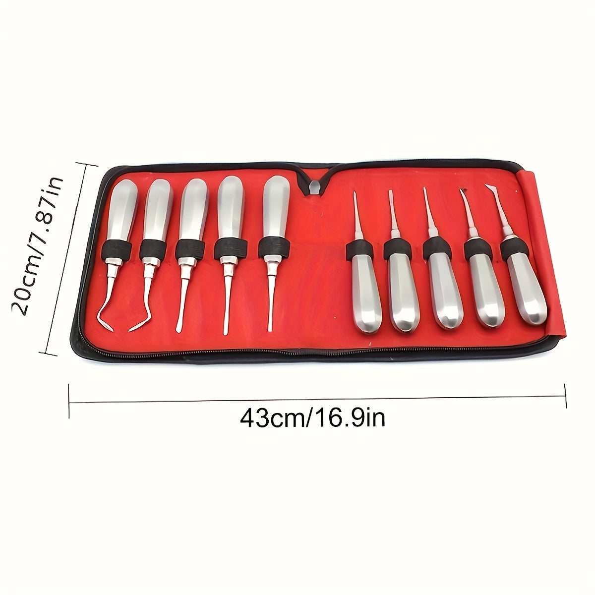 Tooth Extraction Set with 10pcs including Root Tip and Nail Stabilizers.