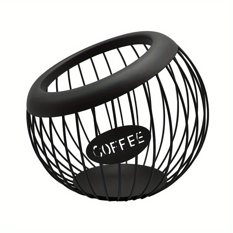 Slanted coffee capsule basket made of iron, perfect for organizing your coffee capsules on your home living room coffee table. Adds a stylish touch to your decor, suitable for use in cafes and bars.