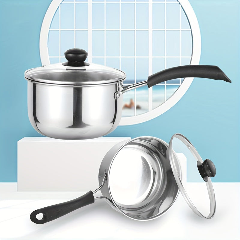 Cooking Milk, Soup, or Pasta made easy with this Stainless Steel Saucepan Set - Complete with Lids