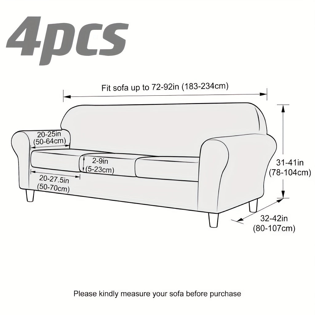 Set of cool and water-proof sofa covers with cushions, seating up to 3.