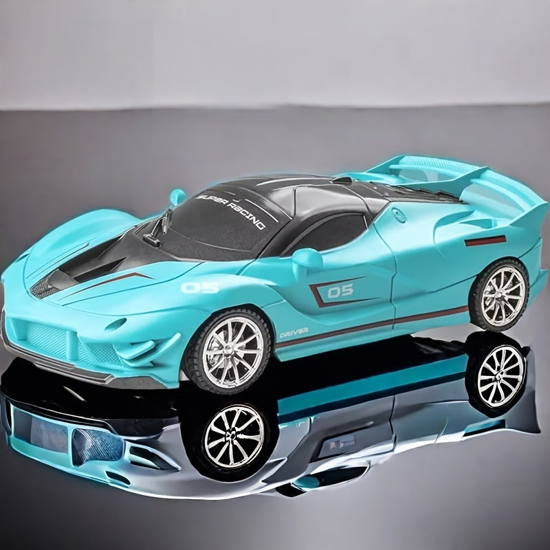 High-speed RC drift racing car with LED lights in red, blue, or black - perfect holiday gift for winter.