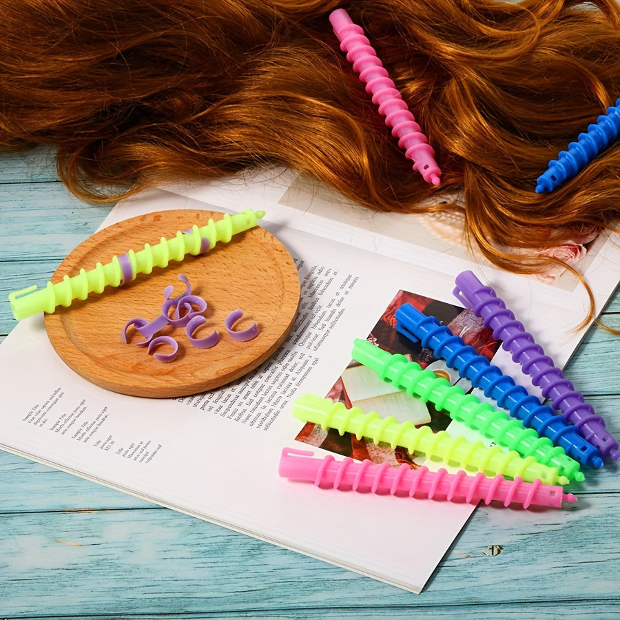 Hair Curler Set with 20 Spiral Hair Perm Rods for DIY Hairdressing Styling.