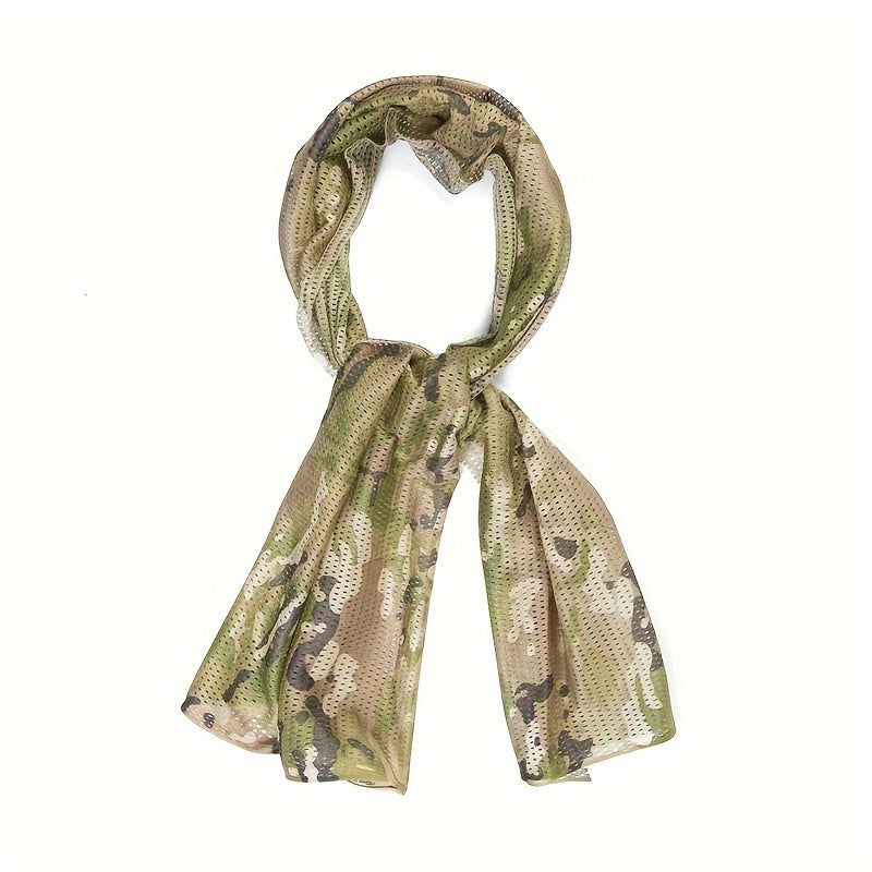 Unisex Retro Small Square Camouflage Neck Scarf - Lightweight and Breathable Scarf for Outdoor Activities like Hunting, Running, Climbing, and Camping.