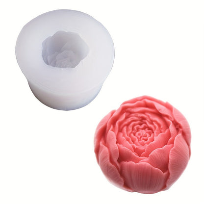 Silicone Rose Mold for DIY Crafts, Round Storage Box, Cosmetic Jewelry Box, Gypsum Ornaments - Made from Long-Lasting Silicone Material