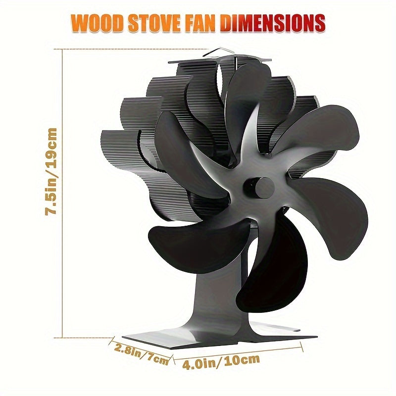 Get the 1pc EcoSmart Aluminum Wood Stove Fan for efficient heat distribution. This 4-blade table fan is designed for log burners, fireplaces, and wood stoves. Enjoy the silent operation, high speed, and polished finish without the need for electricity.