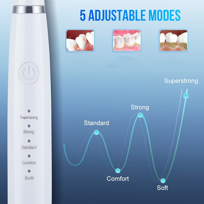 Portable six-in-one electric toothbrush kit with gentle brush head and teeth scaling beauty tool for easy use and personalized smile perfection.