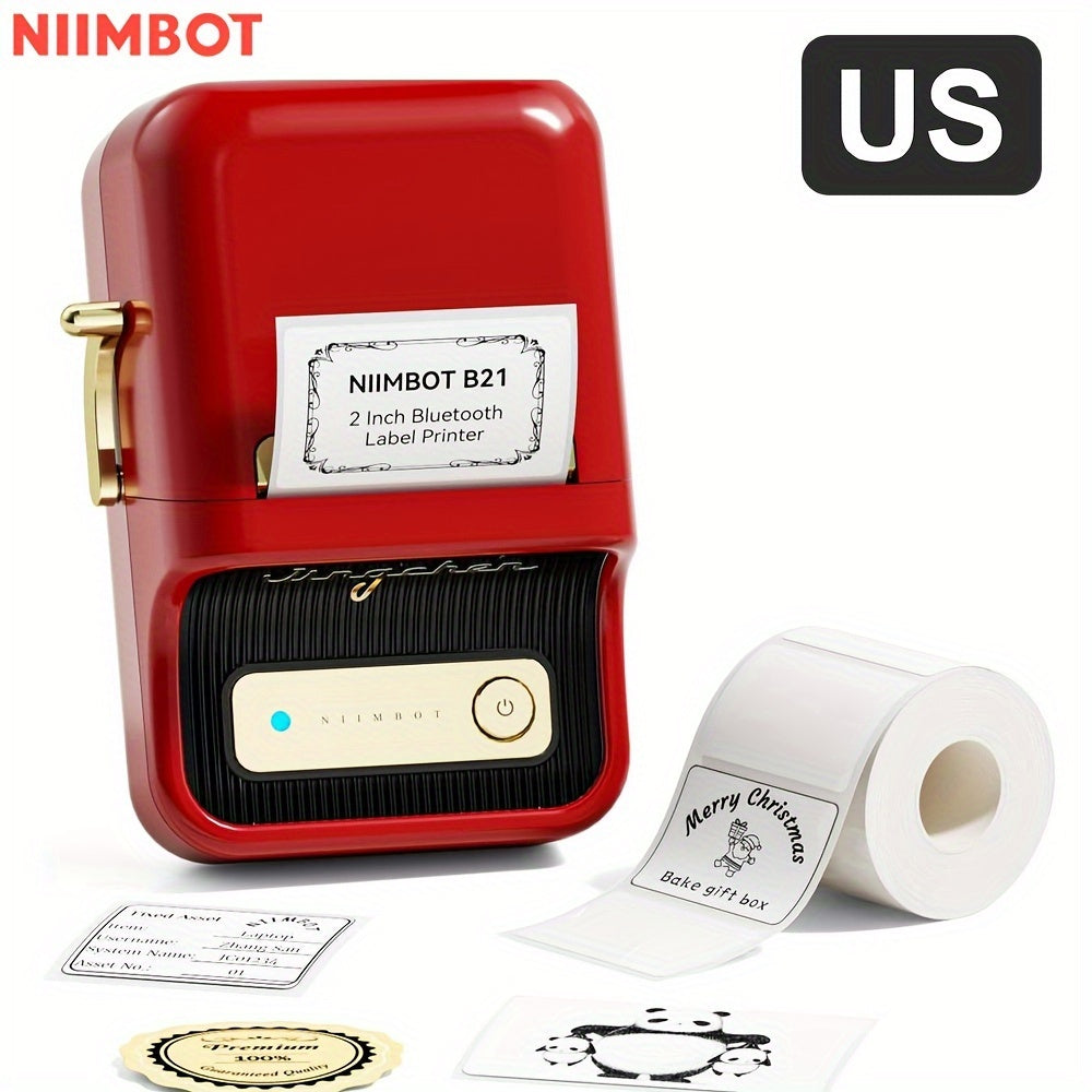 NIIMBOT B21 Label Maker: 5.08 cm Portable Thermal Label Printer with Tape, Compatible with Android, iOS & PC for Home Storage, Office, and Small Business.