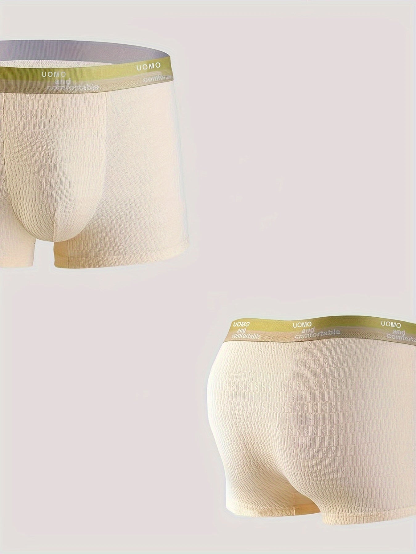 3pcs Random Men's Cotton Boxer Briefs for Home & Sport, Soft and Breathable.