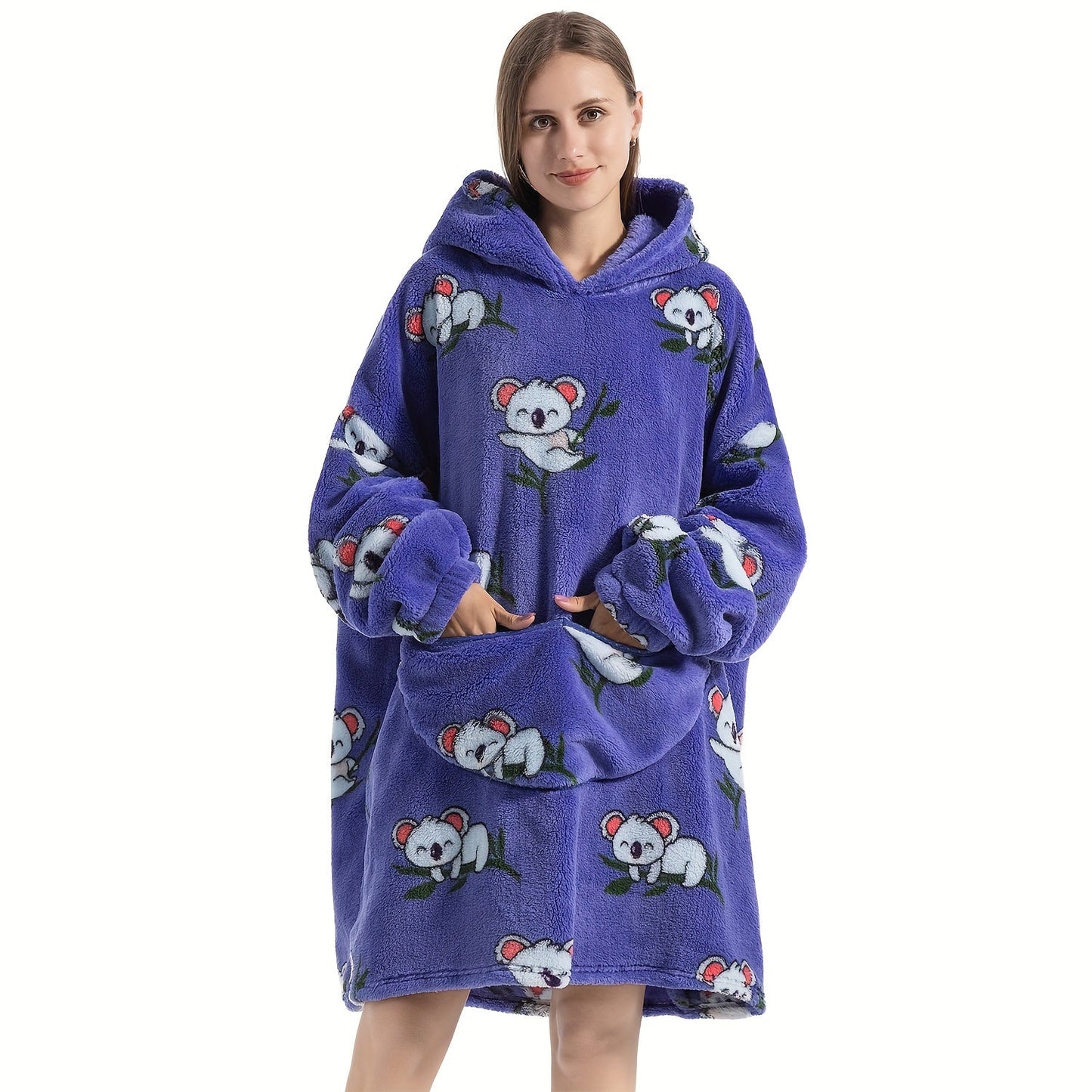 Oversized Blanket Hoodie with Sherpa Fleece, Perfect for Women, Men, and Adults - Ultra Soft and Warm Wearable Sweatshirt Blanket, Ideal Gift for Her