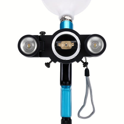 Spray Gun Light with built-in battery for automotive painting, featuring LED attachment with white and warm two-color lighting system.