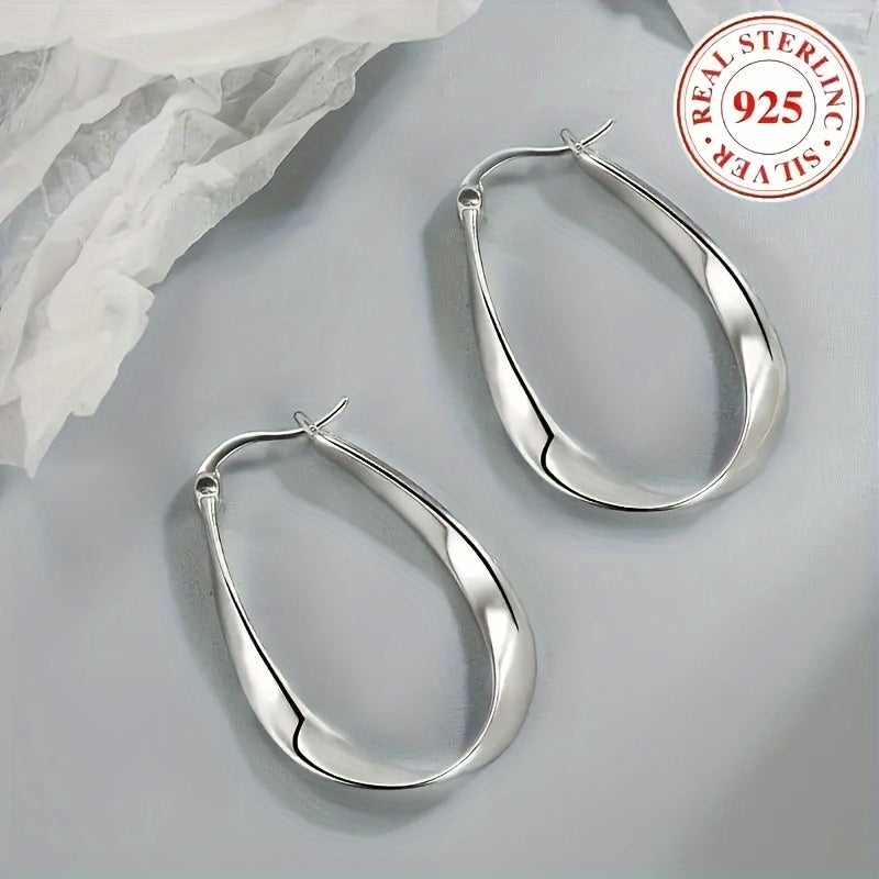 Sterling Silver Mobius Twist Hoop Earrings for Women - Elegant and Hypoallergenic, Ideal for Everyday Wear. The Perfect Gift Choice