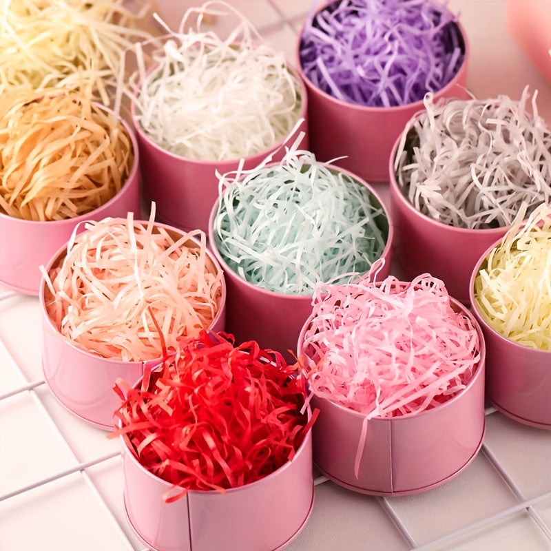 20g Raffia filler in vibrant rainbow colors for gift boxes - perfect for birthday, wedding, and bridesmaid gifts.