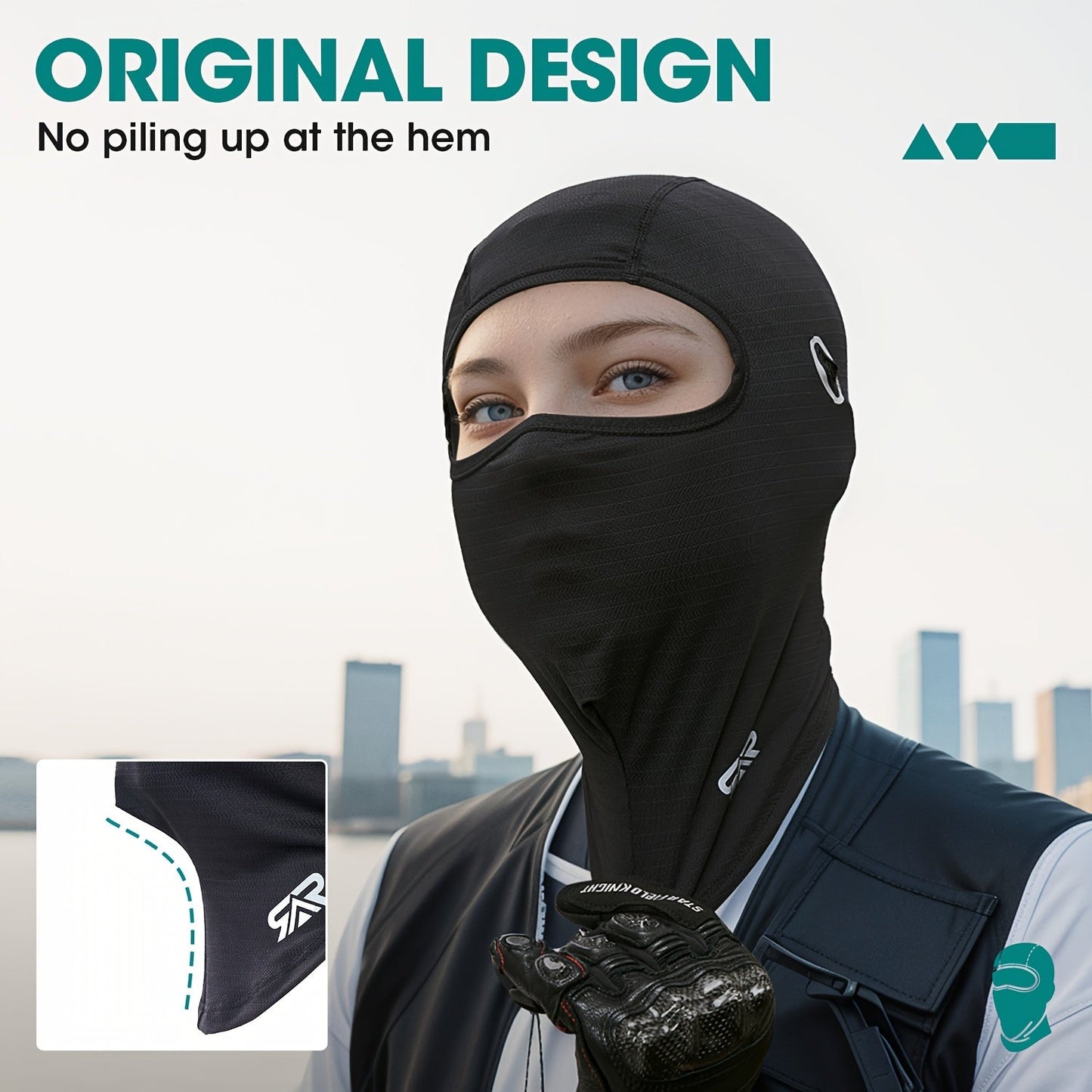 Trendy Balaclava Face Mask with Glasses Opening, Full Face Protection, Lightweight Polyamide Material, Stretchy, Wind-Resistant, Sun Protection, Fast-Drying, Knit Design, Easy to Clean, Ideal for Outdoor Activities like Hiking, Cycling, or Weekend