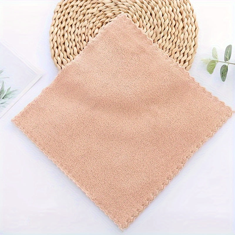 Soft, absorbent face towels in rustic style, perfect for bathroom and kitchen use. Made of durable microfiber fabric, 24.89x24.89 cm in size, 280gsm polyester material.