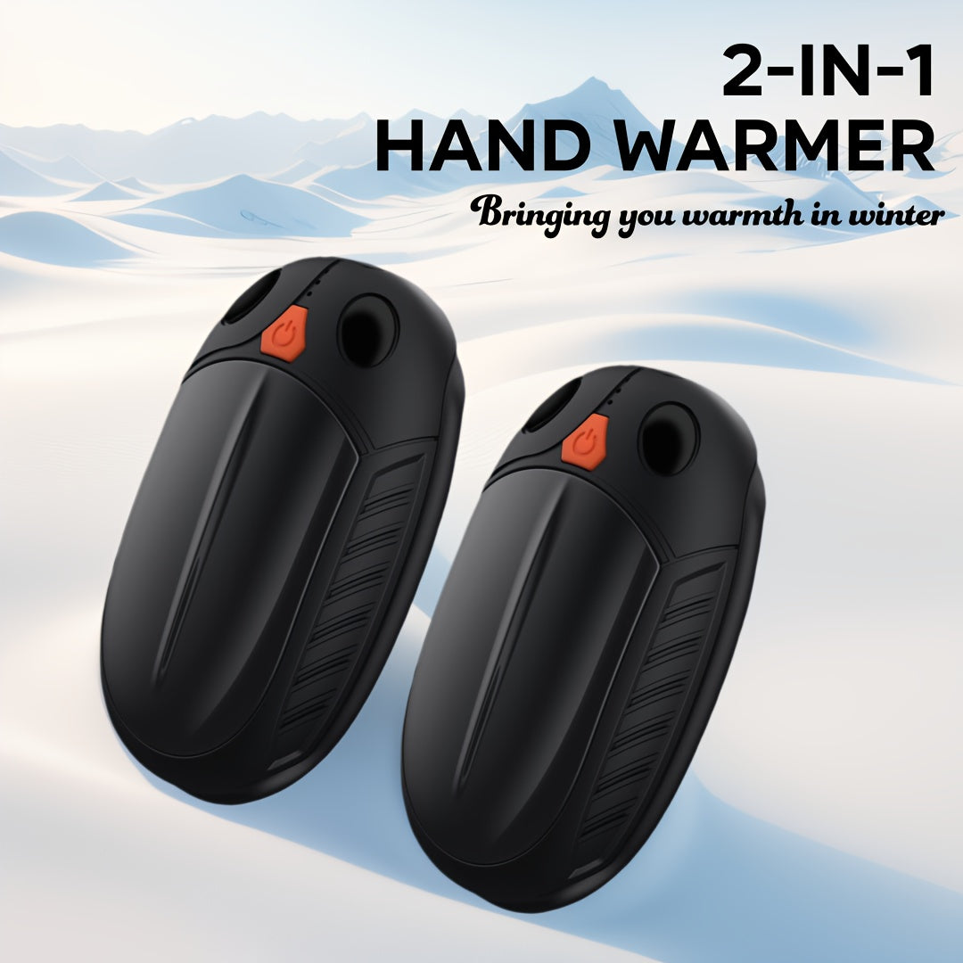 Introducing a dual-sided rechargeable hand warmer that provides warmth for outdoor activities, camping, and travel. This versatile device includes a reusable USB charging option, making it the ideal gift for staying cozy on the go.