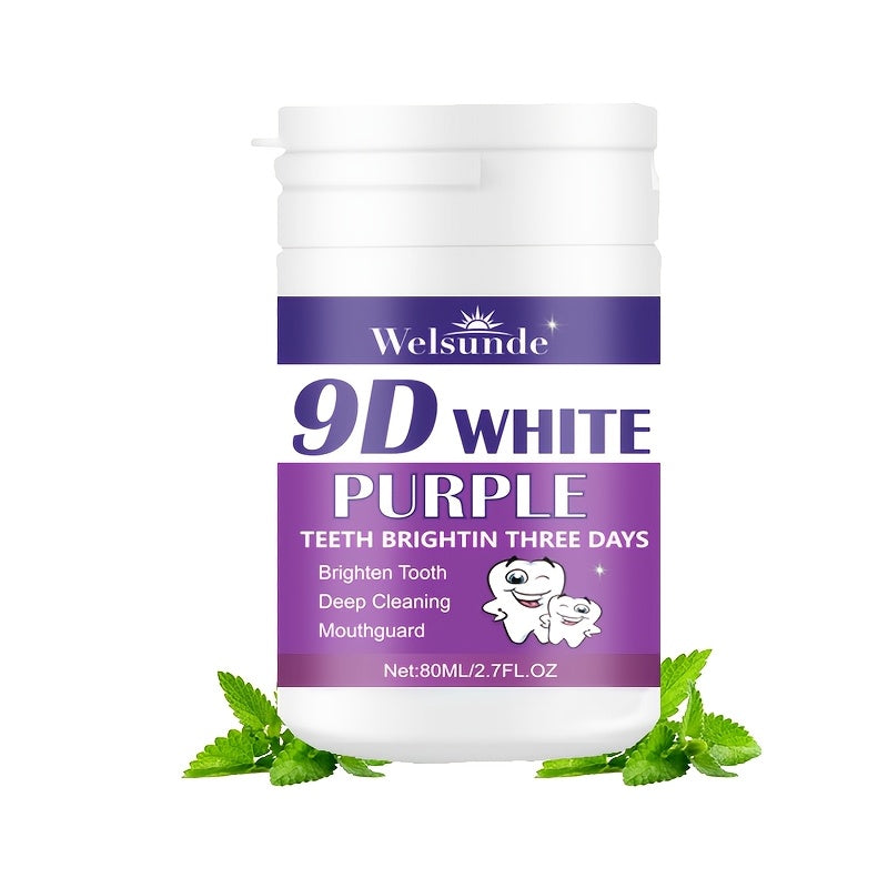 1pc Welsunde 9D White Teeth Whitening Powder: Alcohol-Free, Deep Cleaning, Brightening, 3-Day Whitening Solution.