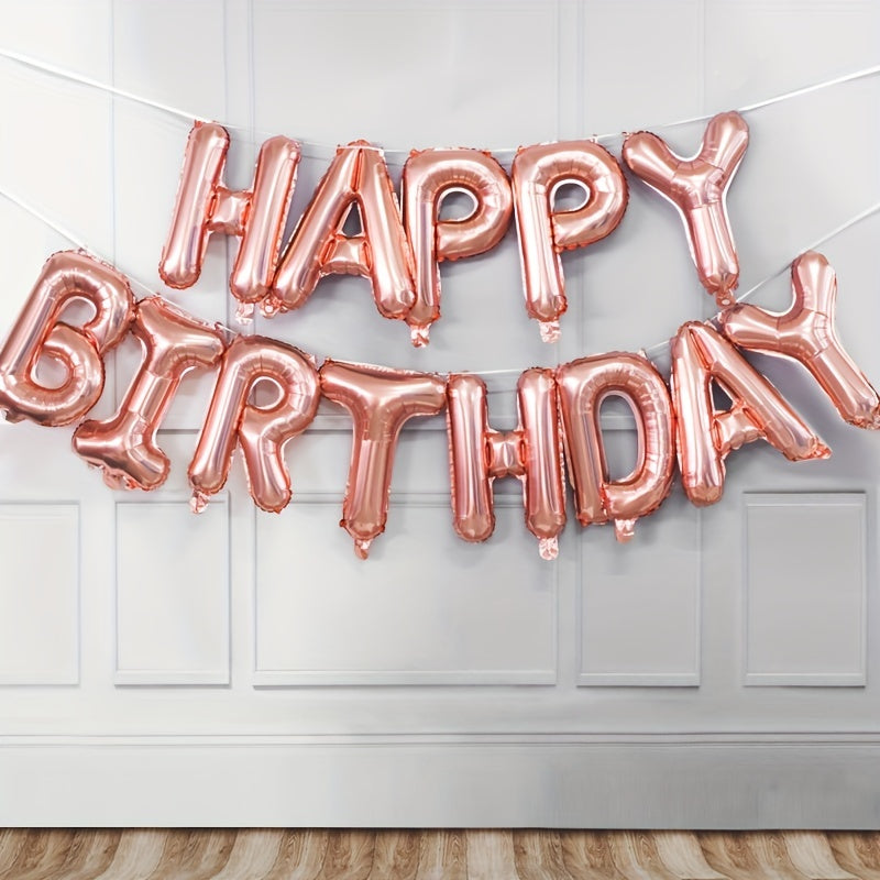 13-piece English Happy Birthday 16-inch Letter Kit for party decoration.