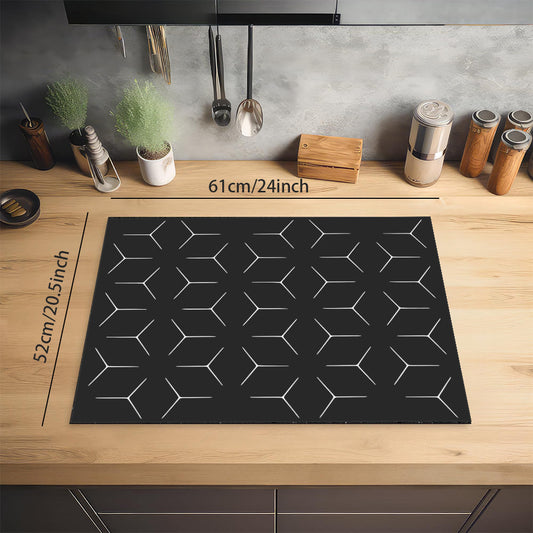 Protect your induction cooktop with this durable PVC mat! Measuring 60.96x52.07cm, this anti-slip mat is perfect for kitchen decoration. Compatible with all induction cooktops, this scratch and stain resistant cover plate will keep your appliances