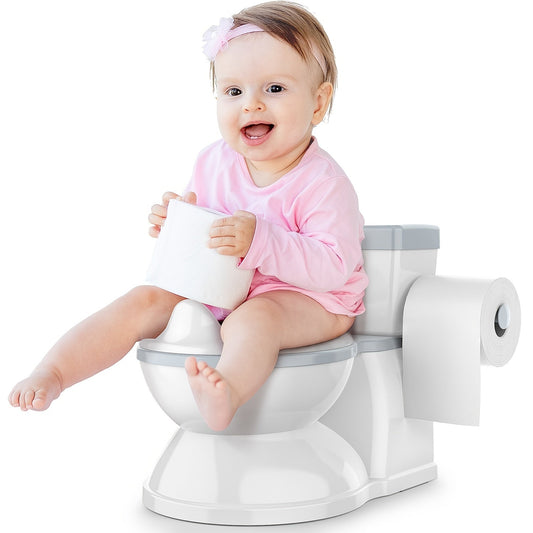 Get your little one ready for potty training with this toddler toilet seat! Suitable for both boys and girls, this training potty seat is designed to provide a real feel experience. It also features a convenient wipes storage for easy clean-up. Perfect