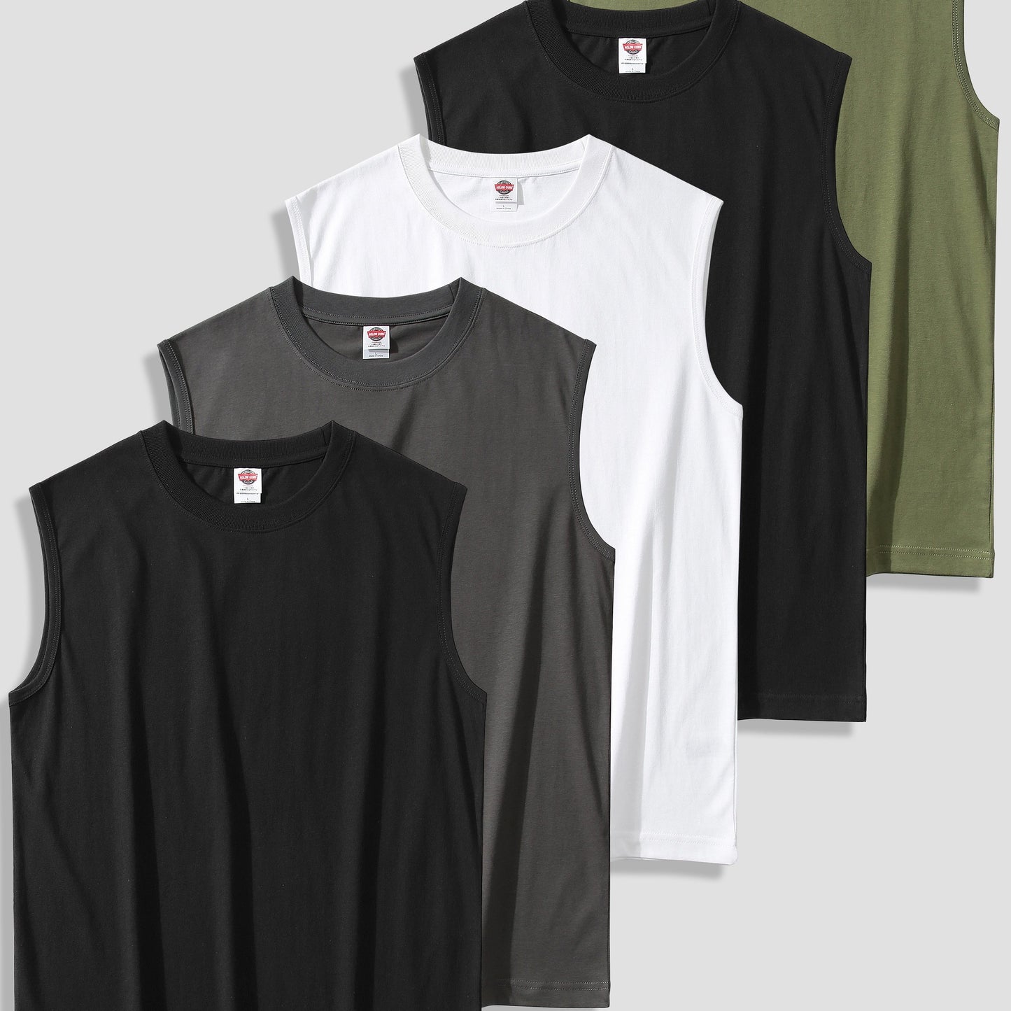 5 Men's 100% Cotton Solid Tank Tops for Summer Outdoor Wear