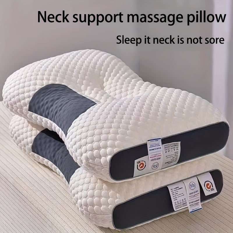 Knitted Thin Pillow with Cervical Spine Support, Ideal for Sleeping and Massage, Moisture-Absorbing, Breathable Home Bedding Pillow for Living Room, Bedroom, and Home Decor.