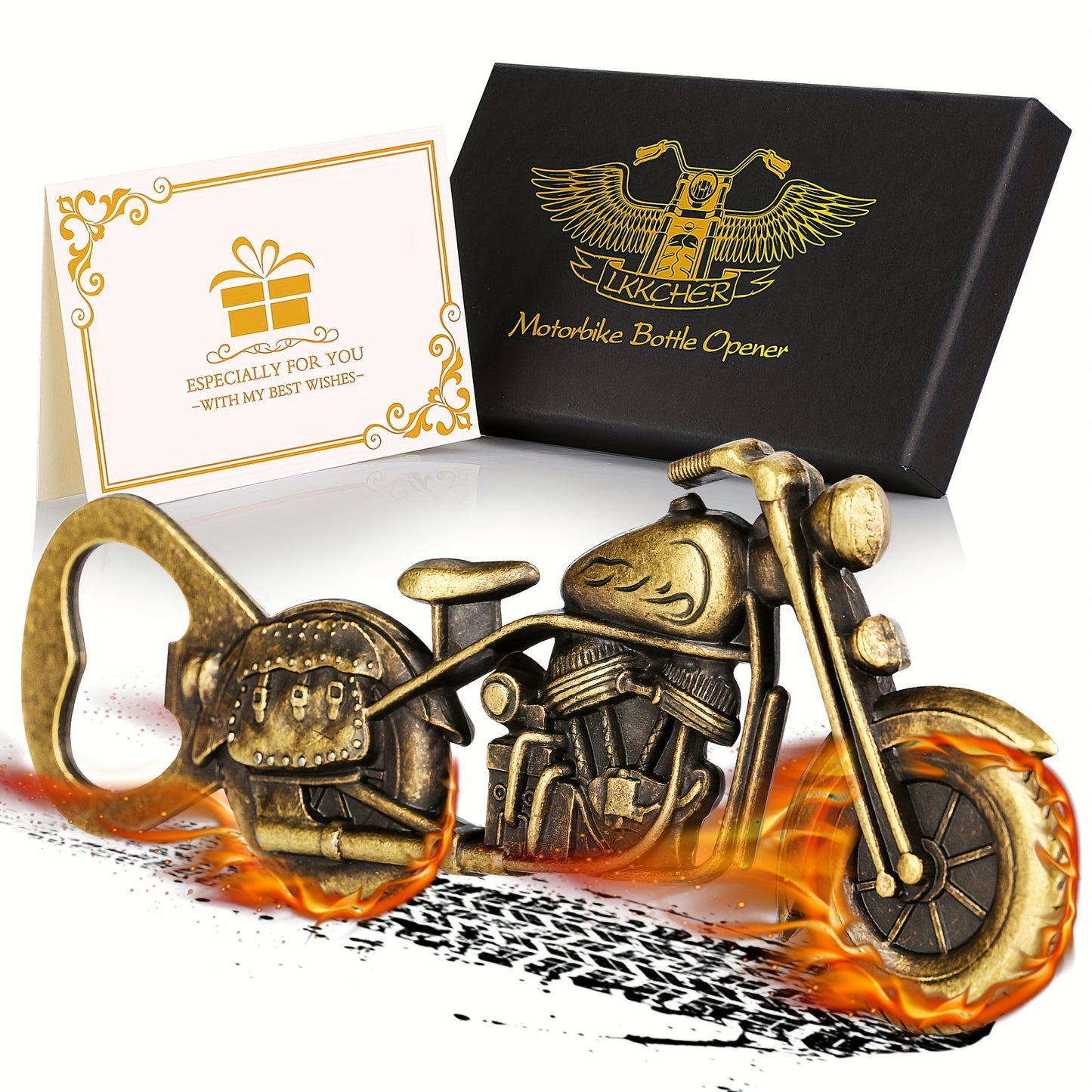 Lao Kuan Motorcycle Beer Bottle Opener Gift Set_INCLUDES Kaga Card