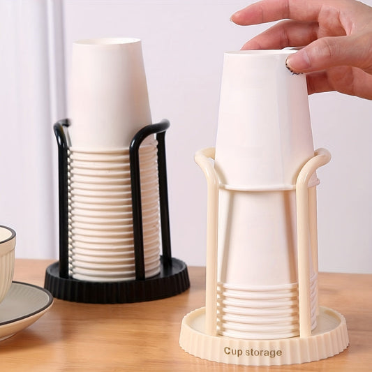 Single piece Cup Holder, Simple Plastic Countertop Cup Holder, Versatile Disposable Cup Dispenser, Ideal for Storing Coffee and Tea Cups at Home, a Convenient Home Storage Solution and Organizer, Essential Home Accessory.